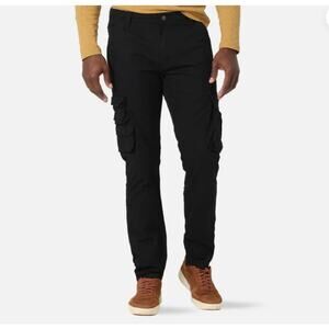 Wrangler Regular Taper Cargo Pants Men's 34X32 Black Grunge Y2K Goth Utility
